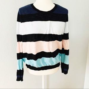 Divided Lightweight Striped Crewneck Sweater Sz Sm